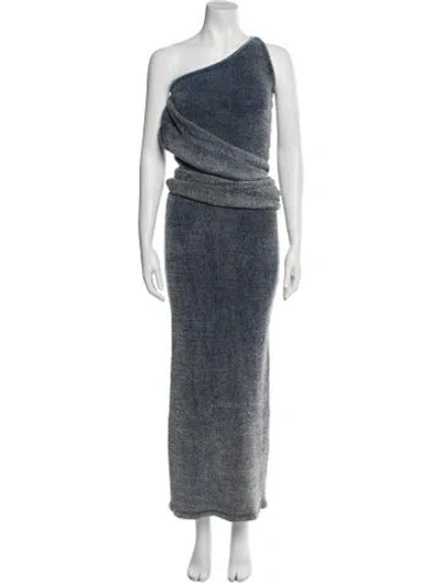 Pre-owned Aya Muse One-shoulder Long Dress W/ Tags In Blue