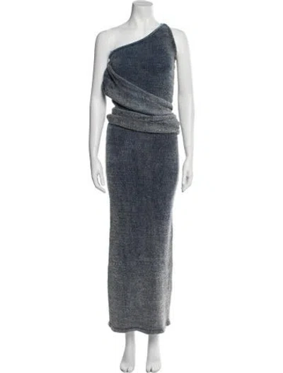 Pre-owned Aya Muse One-shoulder Long Dress W/ Tags In Blue