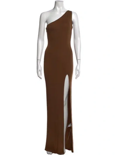 Pre-owned Aya Muse One-shoulder Long Dress W/ Tags In Brown