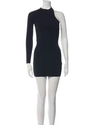 Pre-owned Aya Muse One-shoulder Mini Dress In Blue