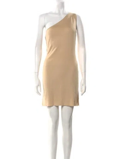Pre-owned Aya Muse One-shoulder Mini Dress W/ Tags In Neutral