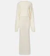 Aya Muse Open-back Sheer Maxi Dress In White