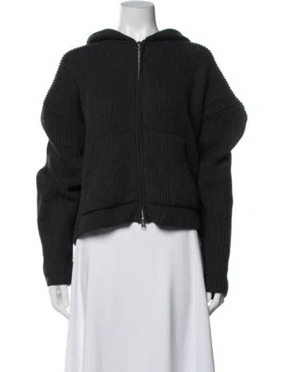 Pre-owned Aya Muse Open Front Sweater In Black