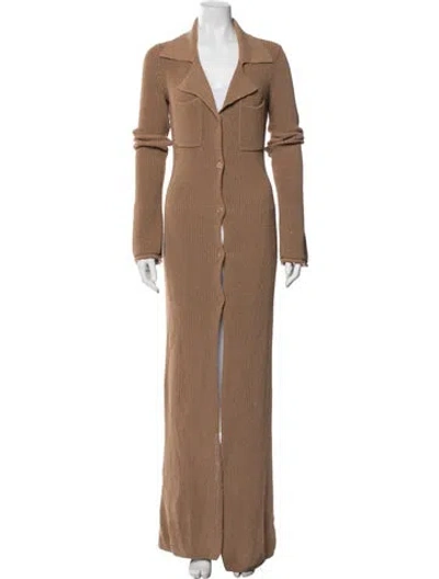 Pre-owned Aya Muse Open Front Sweater In Brown