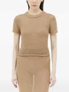 Aya Muse Open-knit T-shirt In Brown