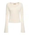 Aya Muse Openwork Knit Sweater In White