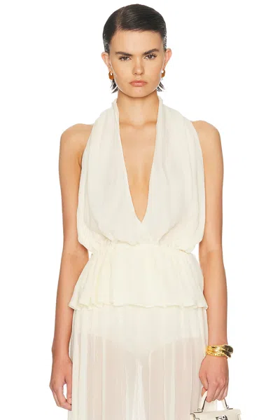 Aya Muse Palli Halterneck Top In Neutral