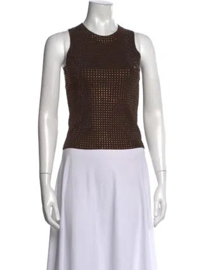 Pre-owned Aya Muse Patterned Crew Neck Top W/ Tags In Green