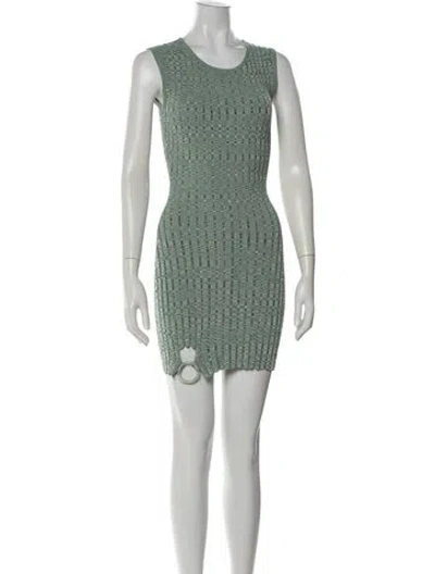 Pre-owned Aya Muse Patterned Mini Dress In Green