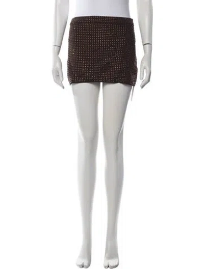 Pre-owned Aya Muse Patterned Mini Skirt In Green