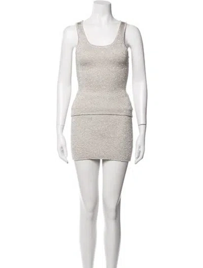Pre-owned Aya Muse Patterned Skirt Set In Grey