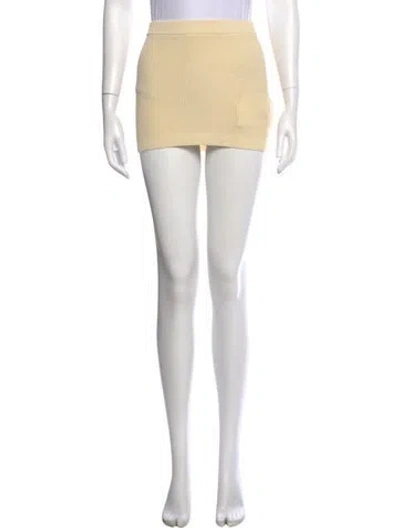 Pre-owned Aya Muse Pleated Accents Mini Skirt In Neutral