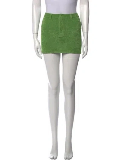 Pre-owned Aya Muse Pleated Accents Mini Skirt W/ Tags In Green