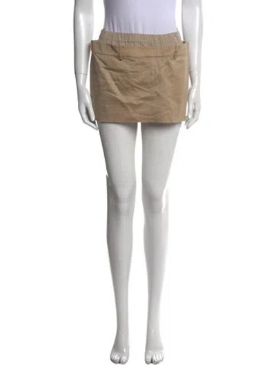 Pre-owned Aya Muse Pleated Accents Mini Skirt W/ Tags In Neutral