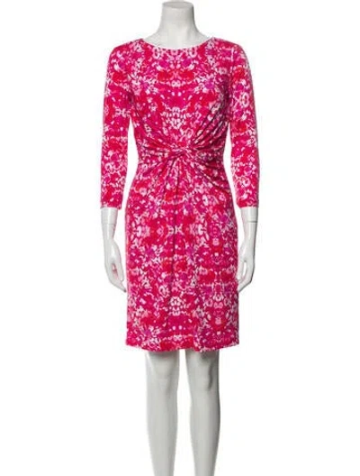 Pre-owned Aya Muse Printed Mini Dress In Pink