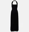 Aya Muse Quill Halterneck Maxi Dress In Black