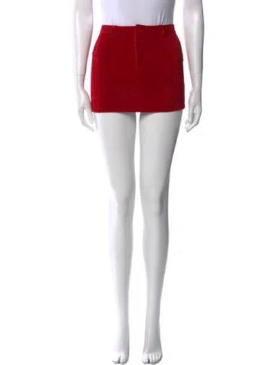 Pre-owned Aya Muse Raw-edge Trim Mini Skirt W/ Tags In Red