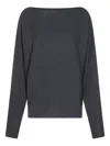 Aya Muse Ribbed Boat-neck Sweater In Gray