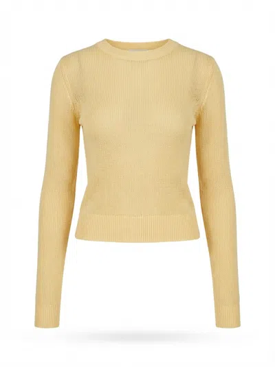 Aya Muse Ribbed Knitted Crew-neck T-shirt In Brown