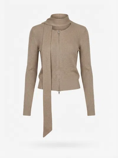 Aya Muse Ribbed Knitted Jacket In Neutral
