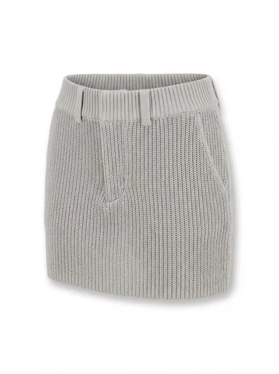 Aya Muse Ribbed Knitted Short Skirt In Multi