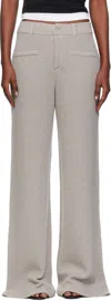 Aya Muse Ribbed Knitted Trousers In Gray