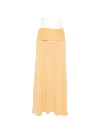 Aya Muse Ribbed Rylin Skirt In Neutral