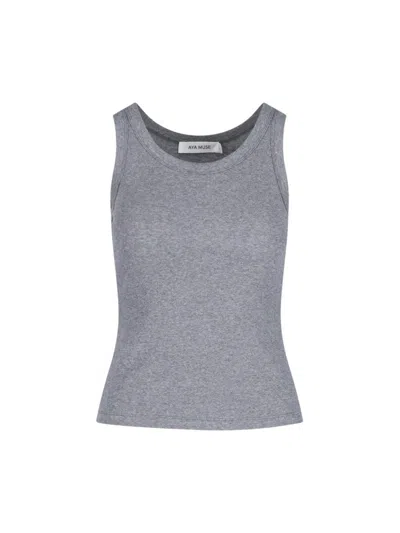 Aya Muse Ribbed Tank Top - Grey