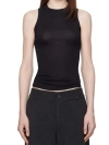 Aya Muse Ribbed Tank Top In Black