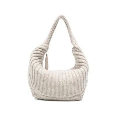 Aya Muse Ribbed Zip Tote Bag In Neutral