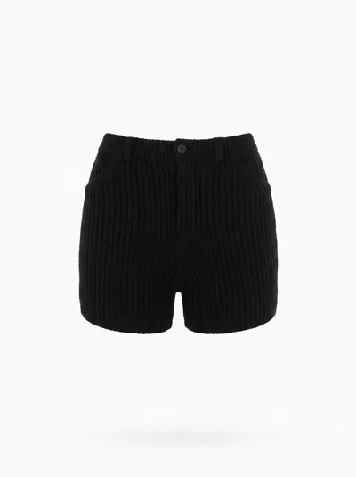 Aya Muse Ribbed-knit Shorts In Black