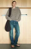 Aya Muse Rigid Mid-rise Tapered Jeans In Medium Wash