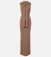 Aya Muse Rory Hooded Cotton-blend Maxi Dress In Brown