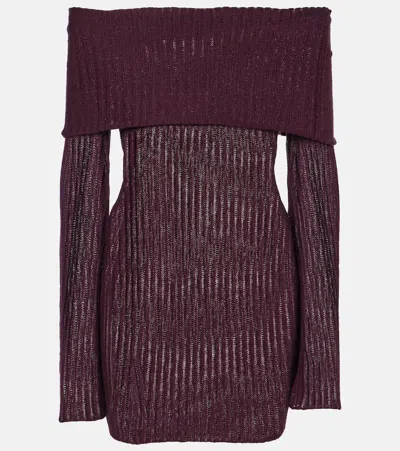 Aya Muse Sava Linen-blend Minidress In Brown