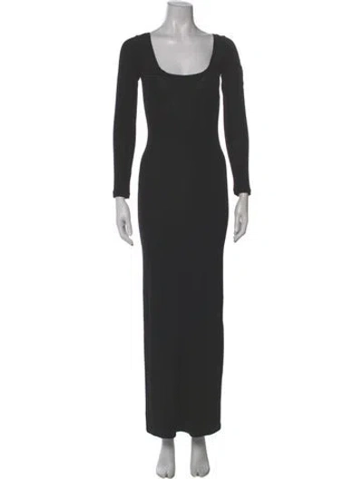 Pre-owned Aya Muse Scoop Neck Long Dress In Gray