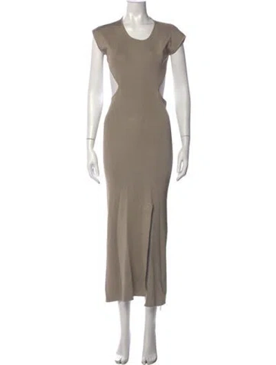 Pre-owned Aya Muse Scoop Neck Long Dress In Neutrals