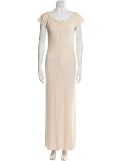 Pre-owned Aya Muse Scoop Neck Long Dress In Pink