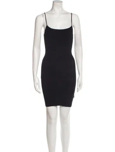 Pre-owned Aya Muse Scoop Neck Mini Dress In Black
