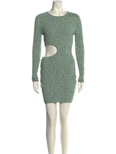 Pre-owned Aya Muse Scoop Neck Mini Dress In Multi