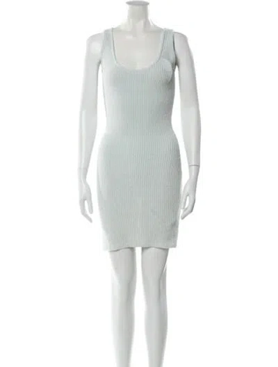 Pre-owned Aya Muse Scoop Neck Mini Dress In Neutral