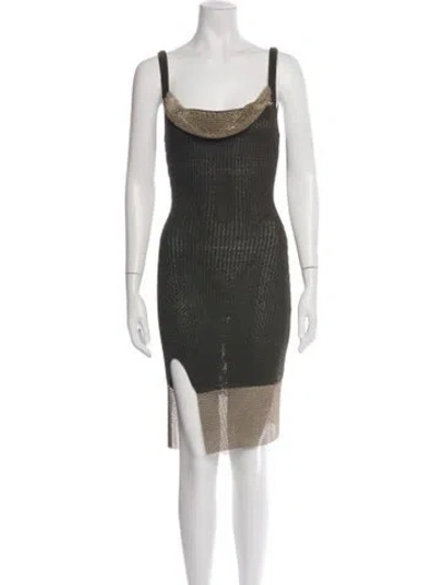 Pre-owned Aya Muse Scoop Neck Mini Dress W/ Tags In Green