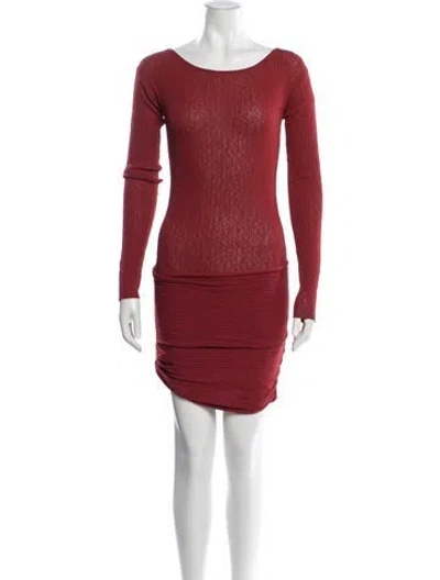 Pre-owned Aya Muse Scoop Neck Mini Dress W/ Tags In Red