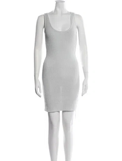 Pre-owned Aya Muse Scoop Neck Mini Dress In White