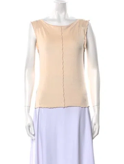 Pre-owned Aya Muse Scoop Neck Sleeveless Top In Neutral
