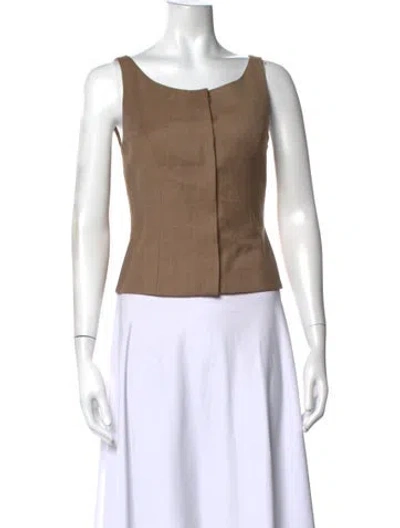 Pre-owned Aya Muse Scoop Neck Sleeveless Top W/ Tags In Brown