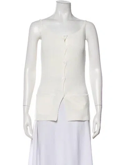 Pre-owned Aya Muse Scoop Neck Sleeveless Top In White