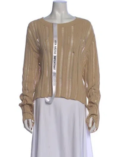 Pre-owned Aya Muse Scoop Neck Sweater In Neutral