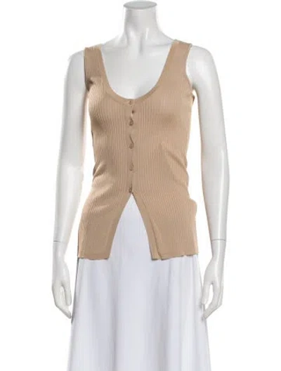 Pre-owned Aya Muse Scoop Neck Sweater In Neutral