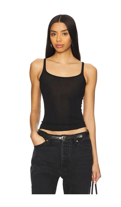 Aya Muse Scoop Tank Top In Black