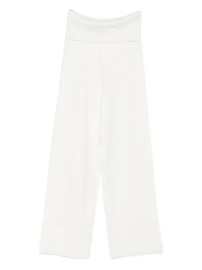 Aya Muse Seam-detail Trousers In White